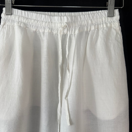 120% LINO White Linen Pants