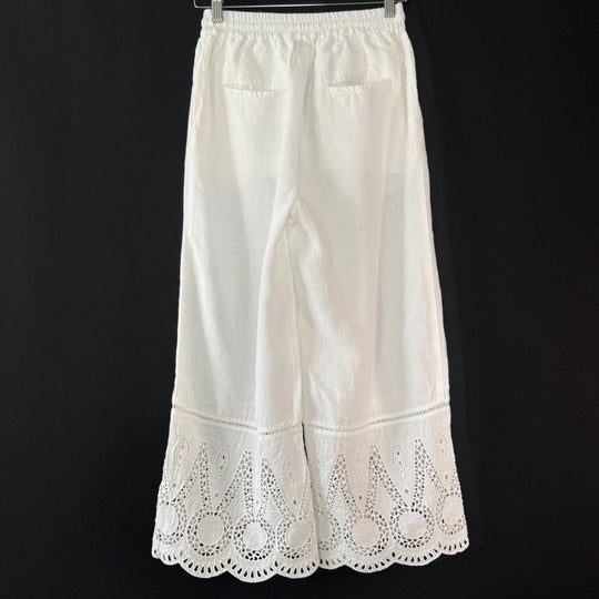 120% LINO White Linen Pants