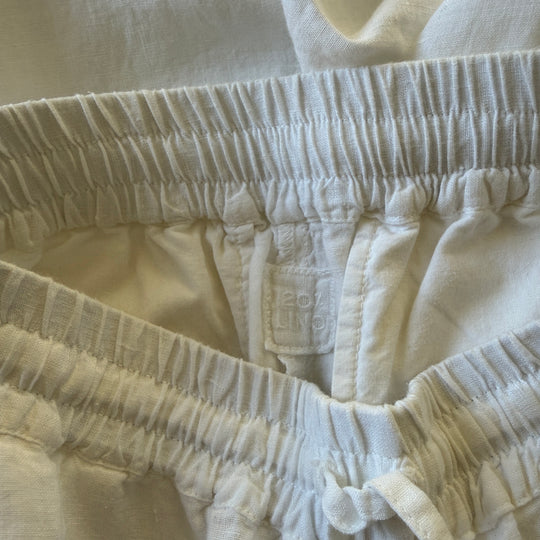 120% LINO White Linen Pants