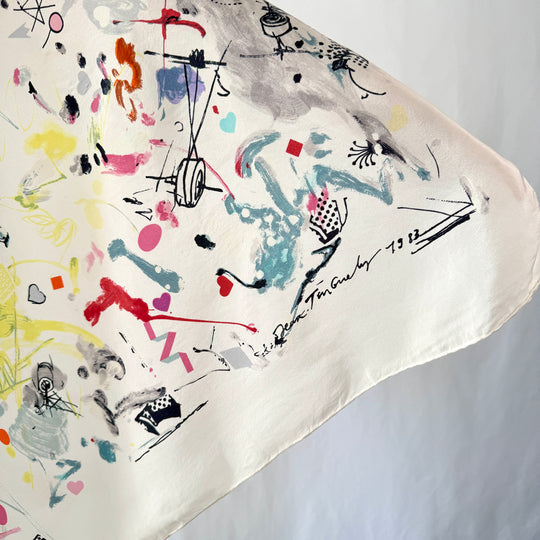 JEAN TINGUELY for National Versicherung, 1983 vintage silk scarf