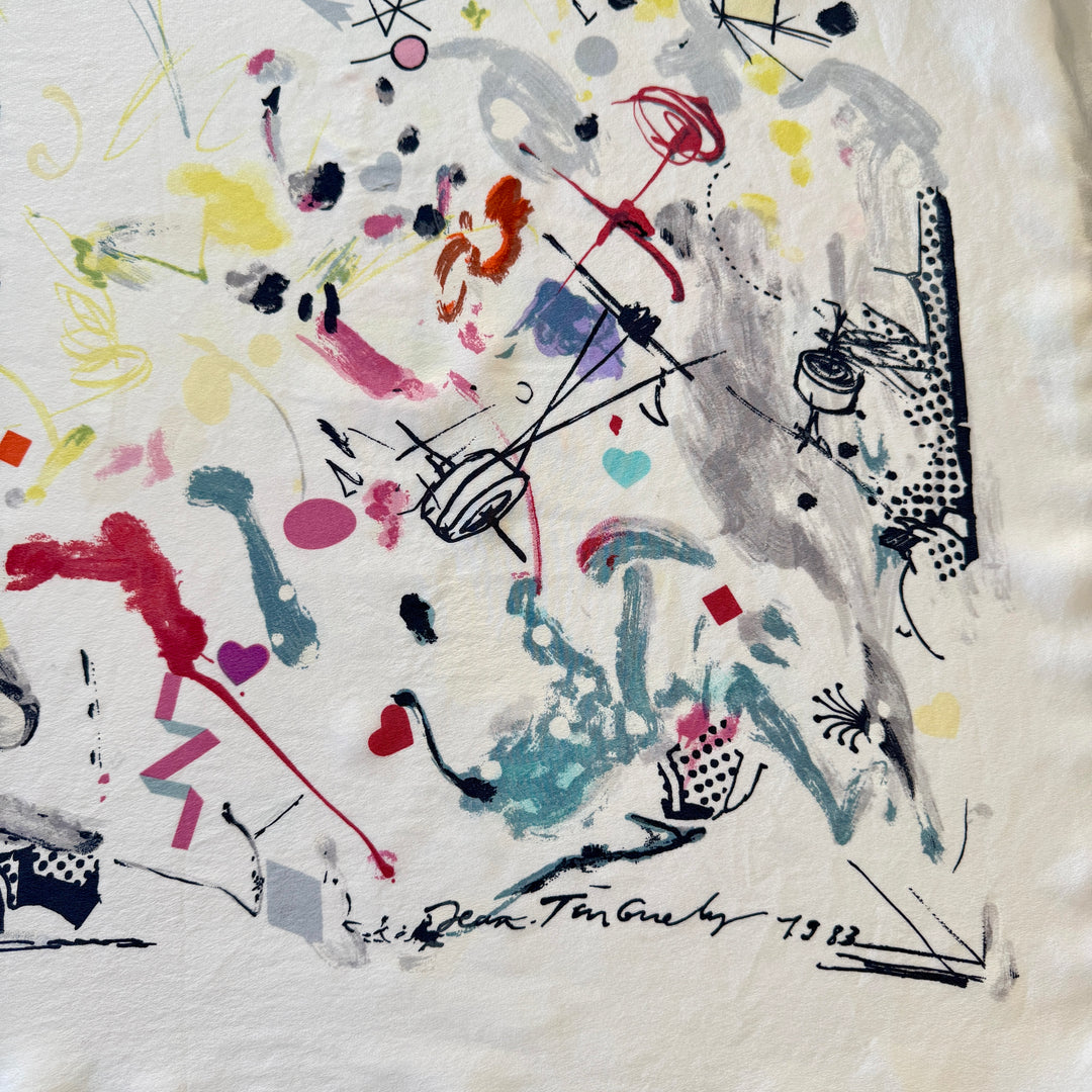 JEAN TINGUELY for National Versicherung, 1983 vintage silk scarf