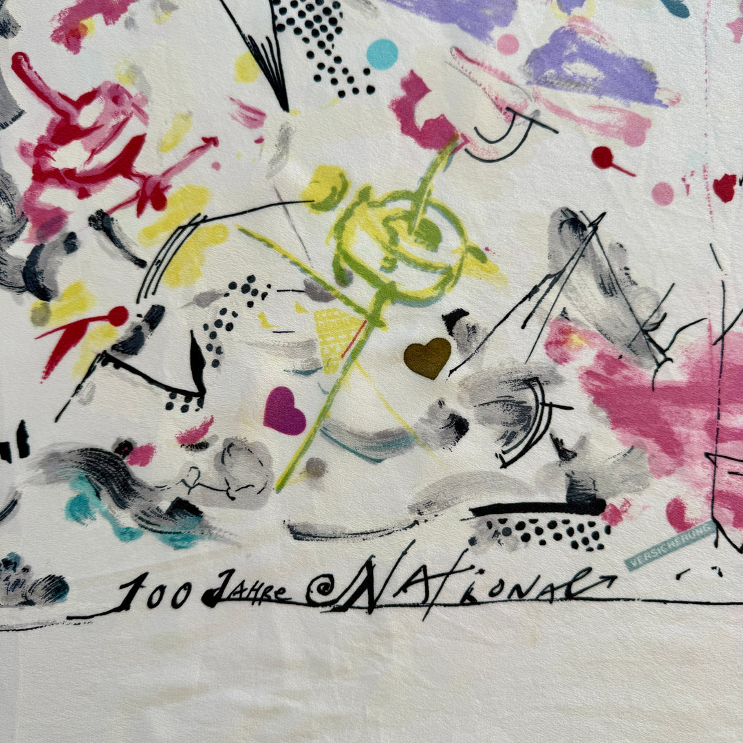 JEAN TINGUELY for National Versicherung, 1983 vintage silk scarf