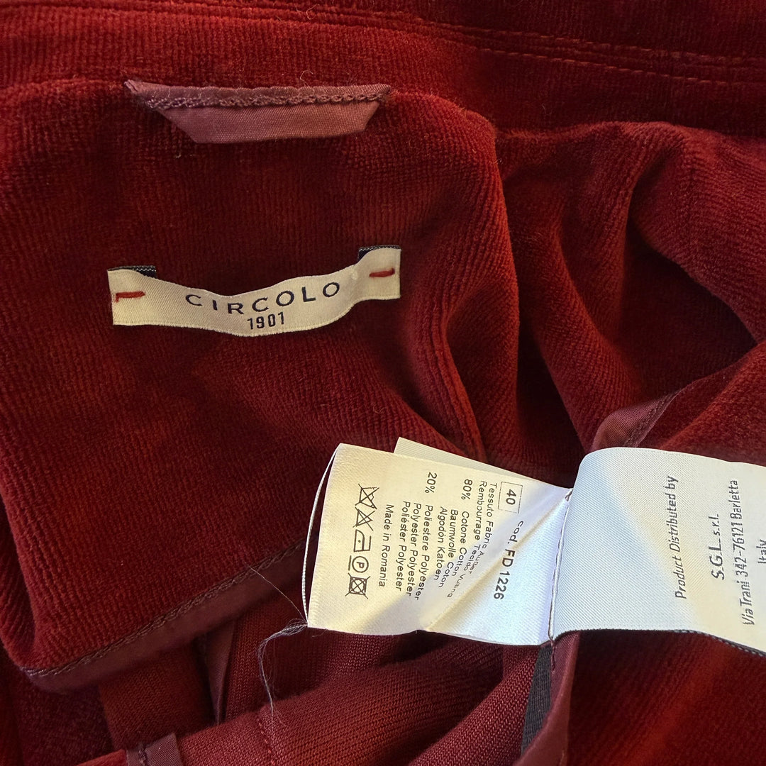 CIRCOLO 1901 Red Velvet Blazer