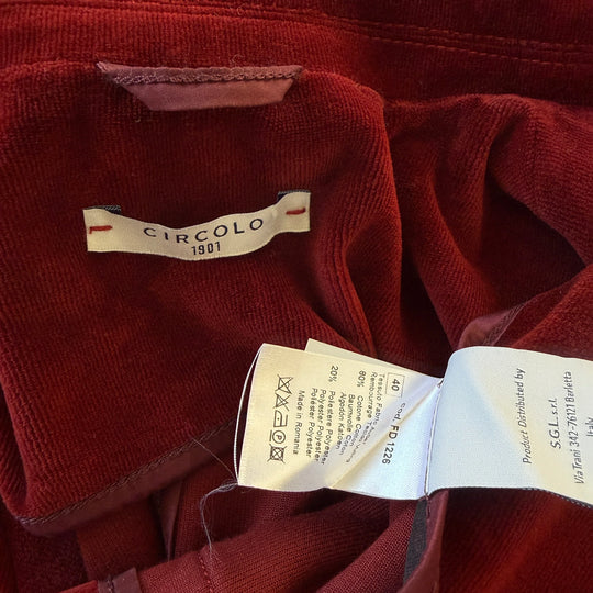 CIRCOLO 1901 Red Velvet Blazer