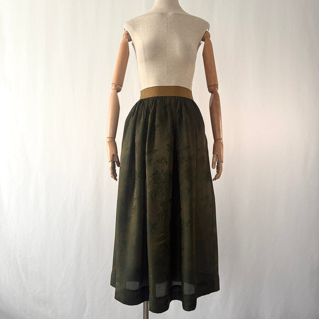 UMA WANG Archive 'Gillian' Floral Jacquard Silk-Blend Skirt