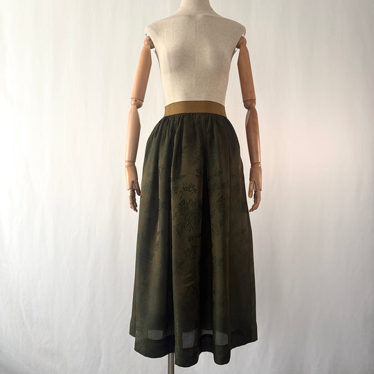 UMA WANG Archive 'Gillian' Floral Jacquard Silk-Blend Skirt
