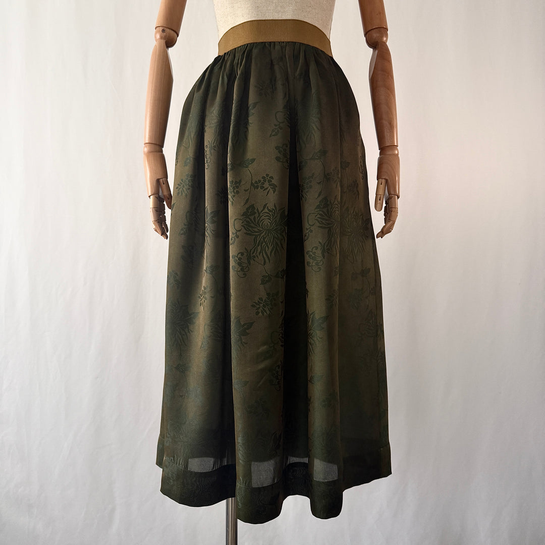 UMA WANG Archive 'Gillian' Floral Jacquard Silk-Blend Skirt