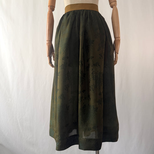 UMA WANG Archive 'Gillian' Floral Jacquard Silk-Blend Skirt
