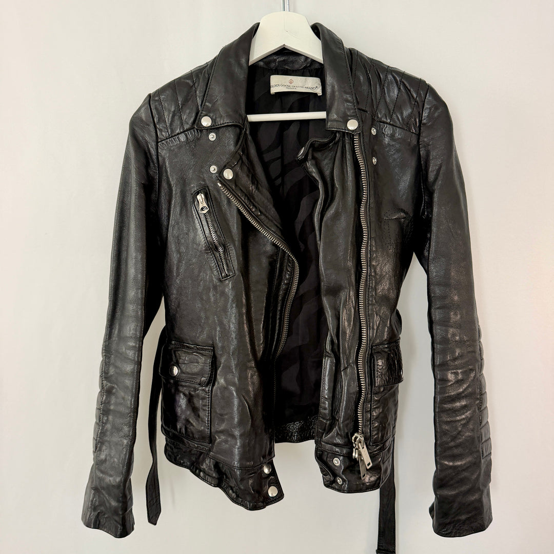 Golden Goose Deluxe Brand Black Leather Biker Jacket