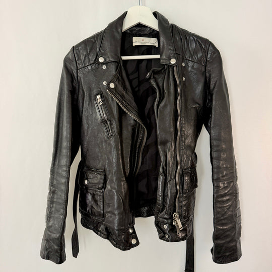 Golden Goose Deluxe Brand Black Leather Biker Jacket