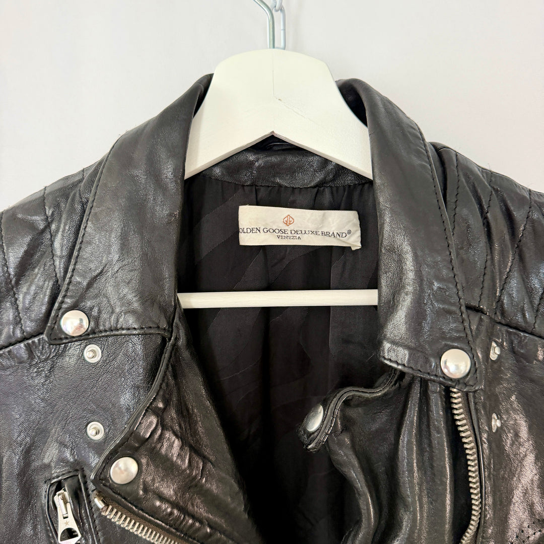 Golden Goose Deluxe Brand Black Leather Biker Jacket