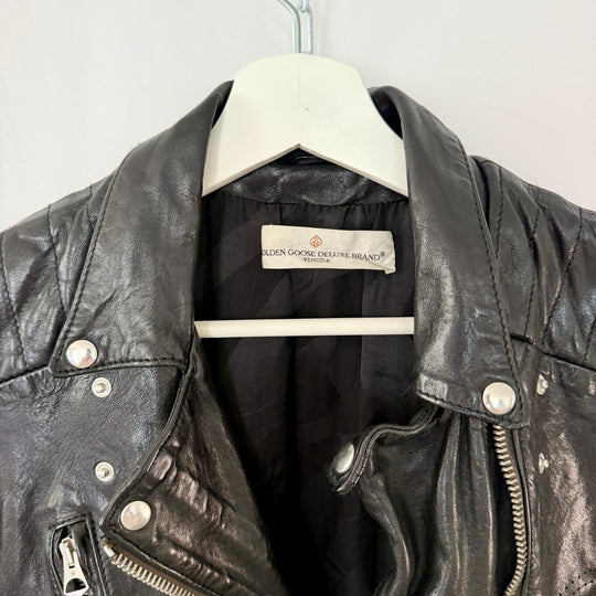 Golden Goose Deluxe Brand Black Leather Biker Jacket