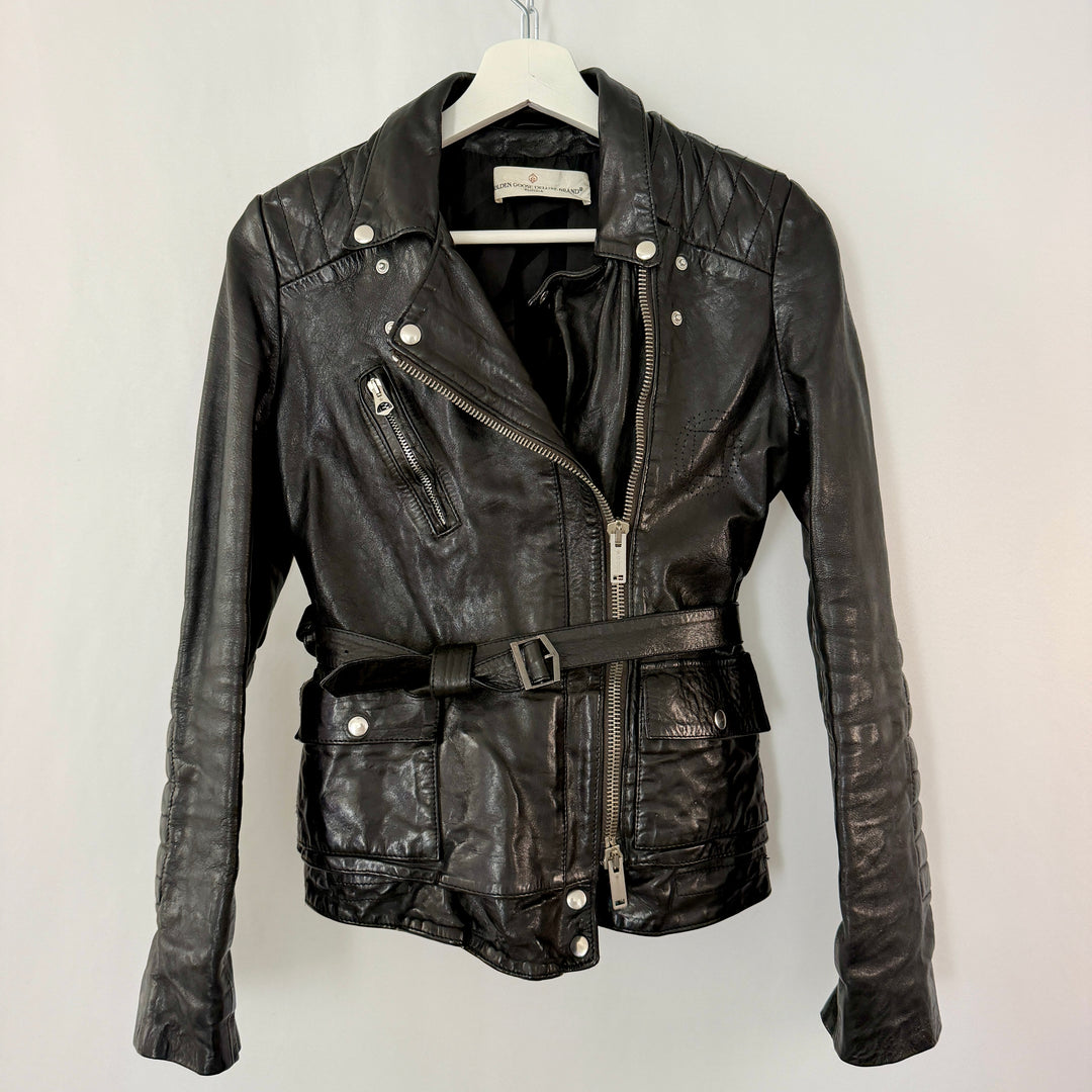 Golden Goose Deluxe Brand Black Leather Biker Jacket