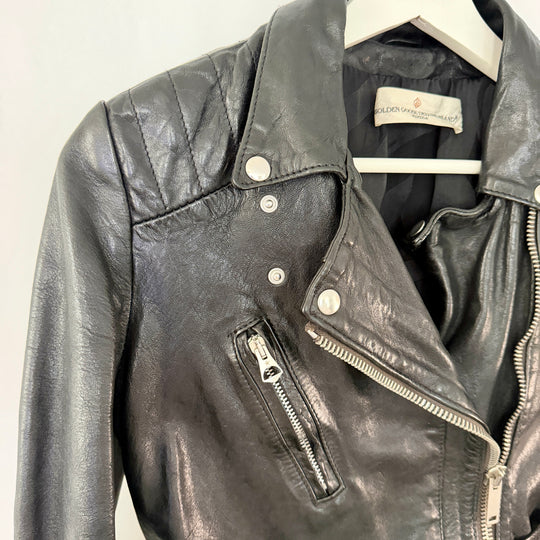 Golden Goose Deluxe Brand Black Leather Biker Jacket