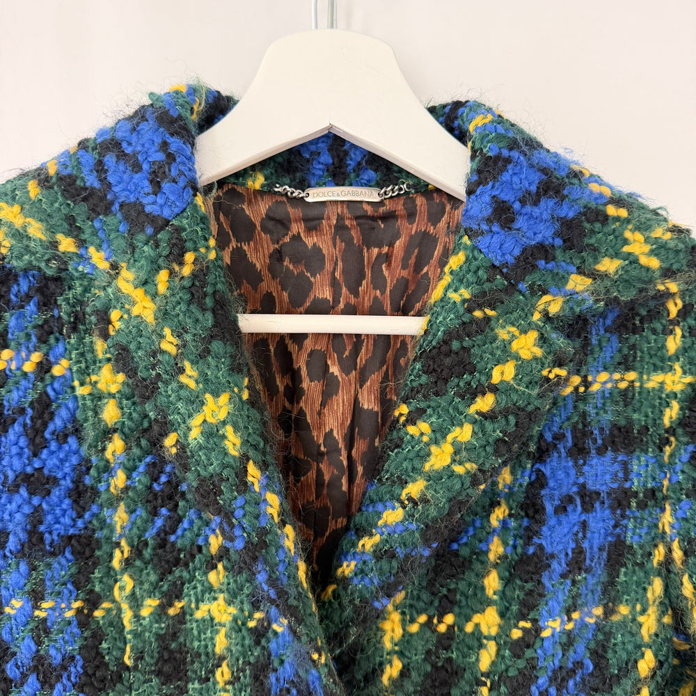Dolce & Gabbana Multicolour Wool Bouclé Coat