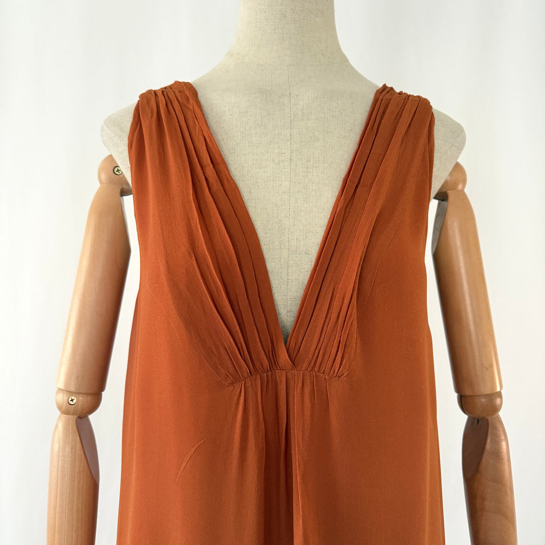POMANDERE Terracotta Maxi Dress