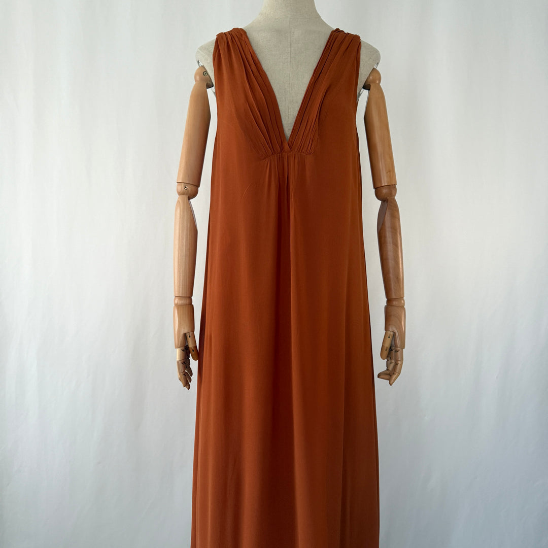 POMANDERE Terracotta Maxi Dress