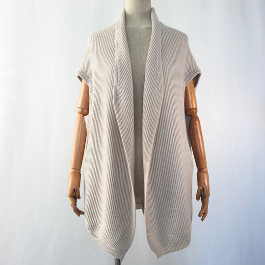 HEMISPHERE Wool and Cashmere sleeveless cardigan