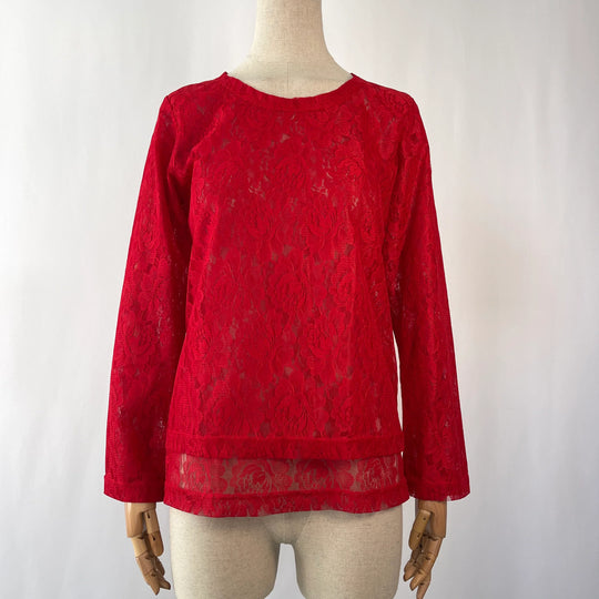 COMME DES GARCONS Red Lace Top New