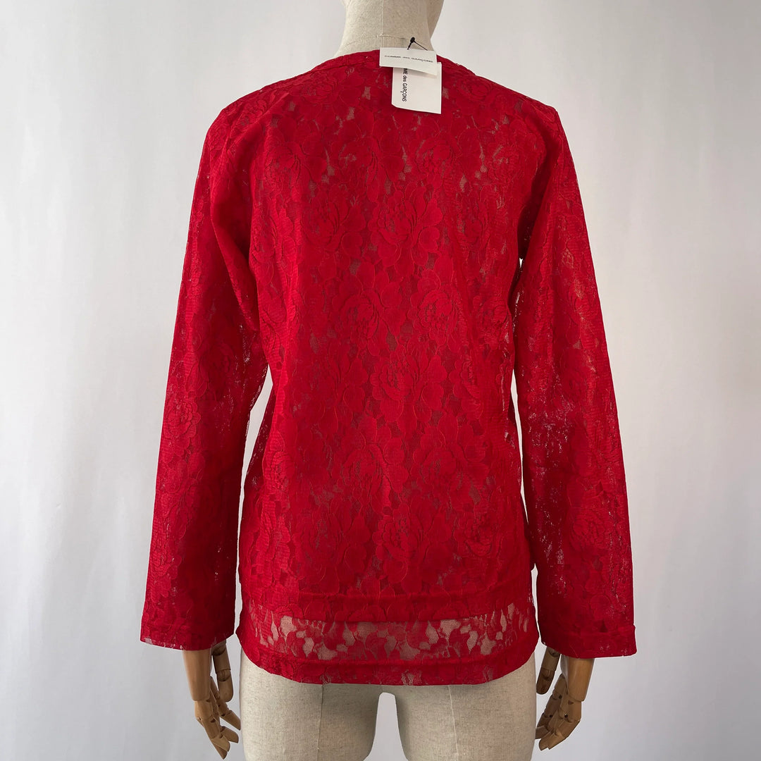 COMME DES GARCONS Red Lace Top New