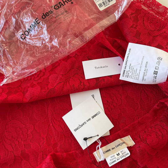COMME DES GARCONS Red Lace Top New