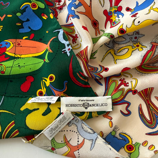ROBERTO ANGELICO Set of 2 New Silk Scarves