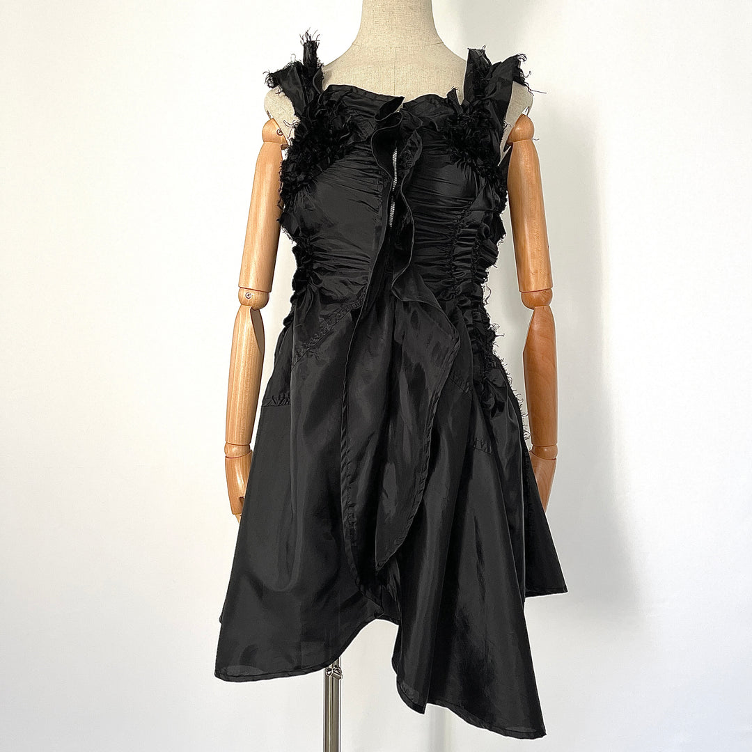 tao COMME des GARÇONS Fall 2007 Runway Black Deconstructed Ruffle Dress