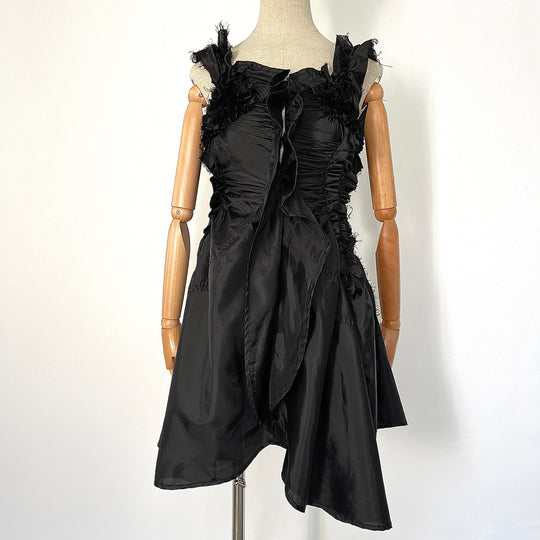 tao COMME des GARÇONS Fall 2007 Runway Black Deconstructed Ruffle Dress