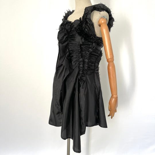 tao COMME des GARÇONS Fall 2007 Runway Black Deconstructed Ruffle Dress