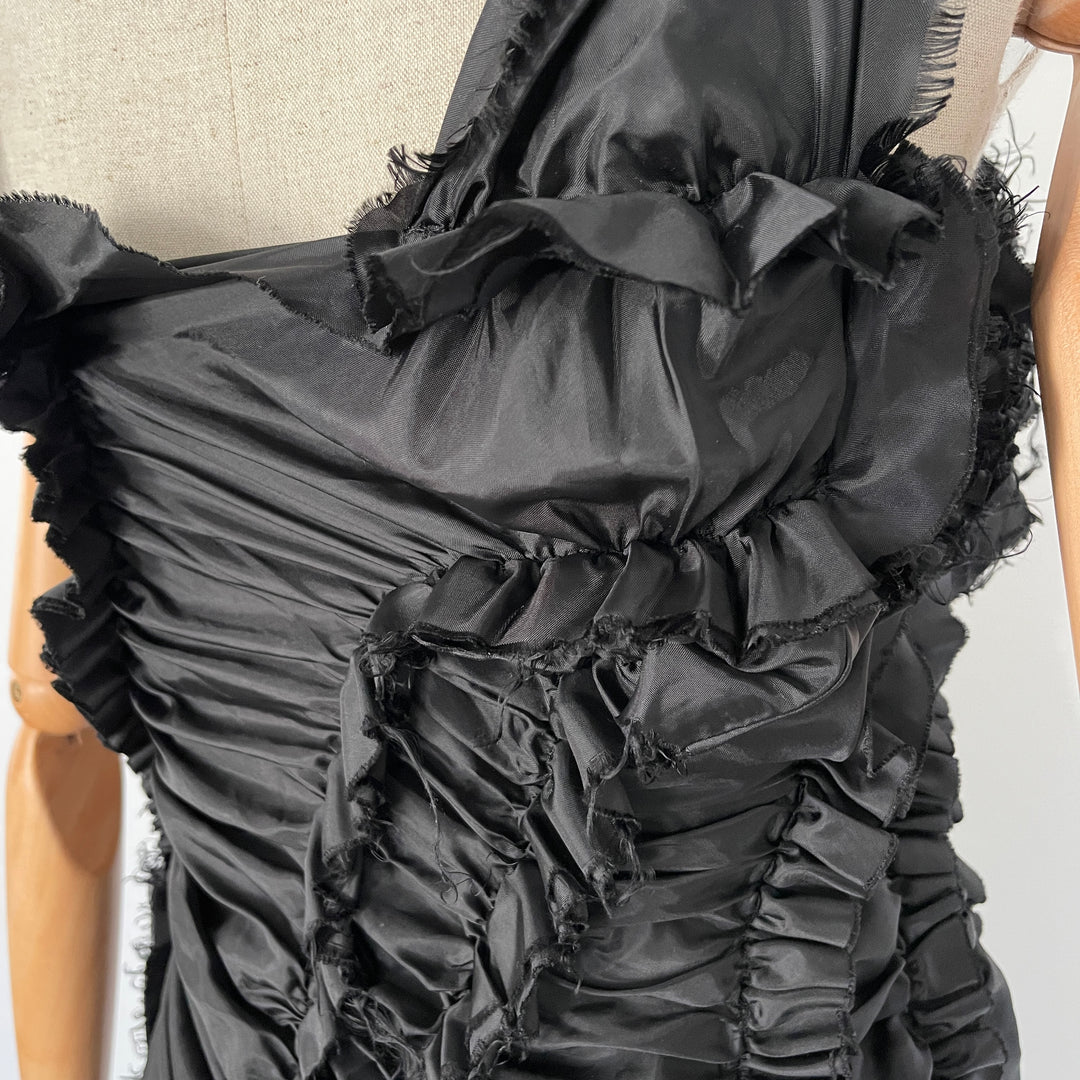 tao COMME des GARÇONS Fall 2007 Runway Black Deconstructed Ruffle Dress