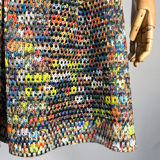 AKRIS - AKRIS New Printed Multicolour Perforated Skirt - AVVIIVVA.COM
