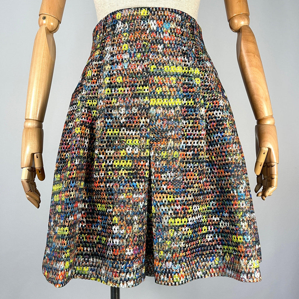 AKRIS - AKRIS New Printed Multicolour Perforated Skirt - AVVIIVVA.COM