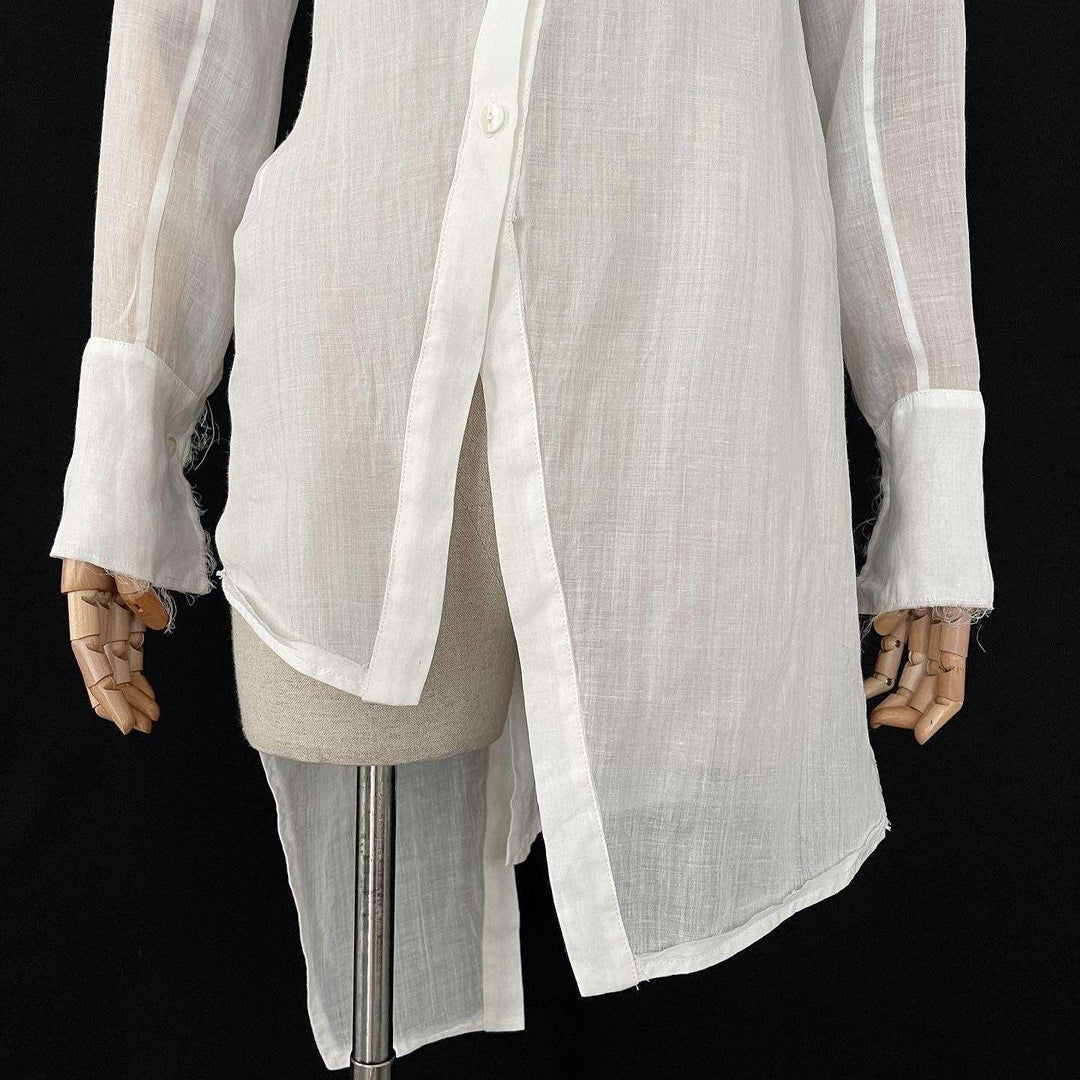 ALEKSANDR MANAMIS - ALEKSANDR MANAMIS Exclusive Asymmetric Shirt - AVVIIVVA.COM