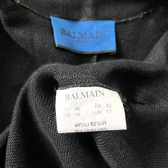 BALMAIN - BALMAIN Black Linen Women's Blazer - AVVIIVVA.COM