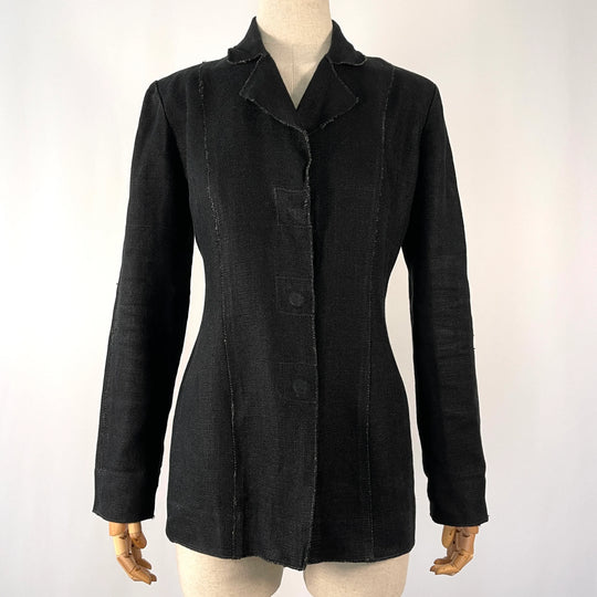 BALMAIN - BALMAIN Black Linen Women's Blazer - AVVIIVVA.COM