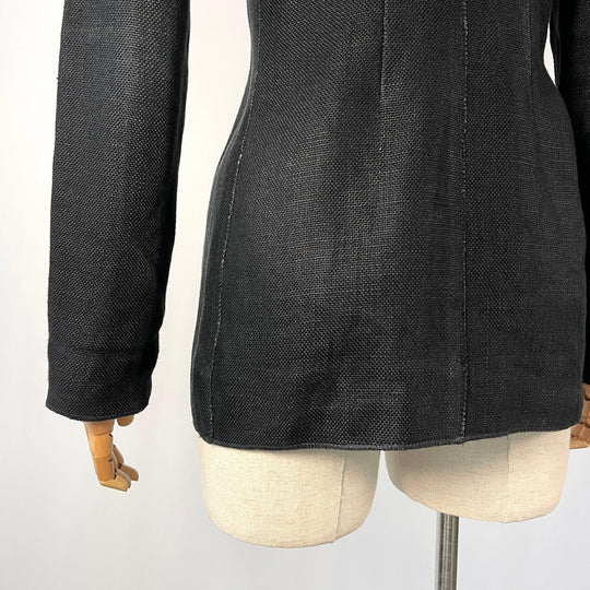 BALMAIN - BALMAIN Black Linen Women's Blazer - AVVIIVVA.COM