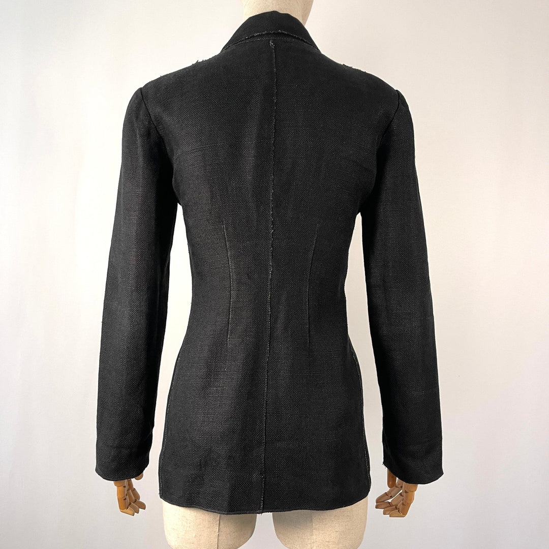 BALMAIN - BALMAIN Black Linen Women's Blazer - AVVIIVVA.COM
