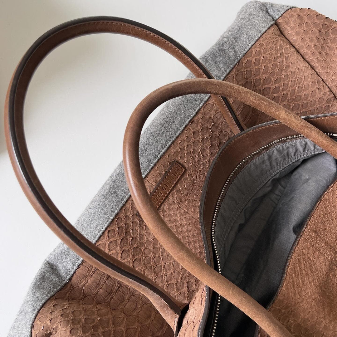 BRUNELLO CUCINELLI - BRUNELLO CUCINELLI Python Leather Bag - AVVIIVVA.COM