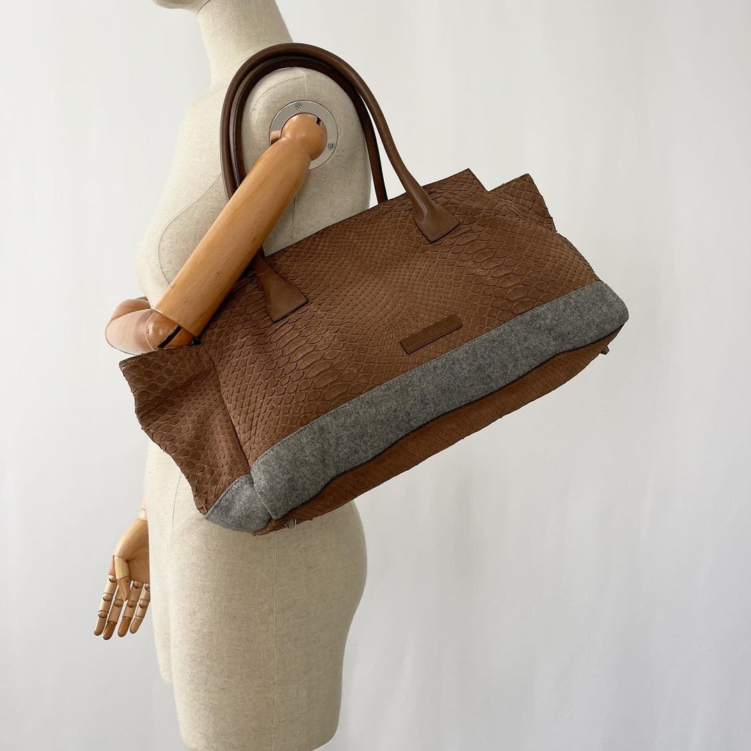 BRUNELLO CUCINELLI - BRUNELLO CUCINELLI Python Leather Bag - AVVIIVVA.COM