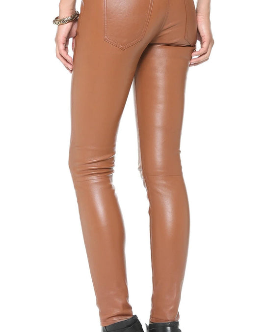 CURRENT ELLIOTT - CURRENT ELLIOTT Leather pants - AVVIIVVA.COM
