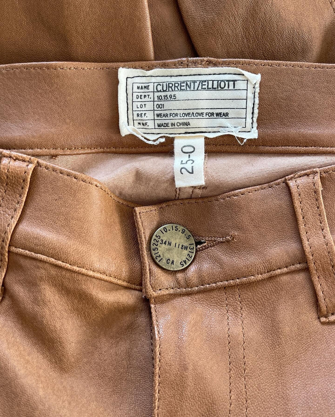 CURRENT ELLIOTT - CURRENT ELLIOTT Leather pants - AVVIIVVA.COM