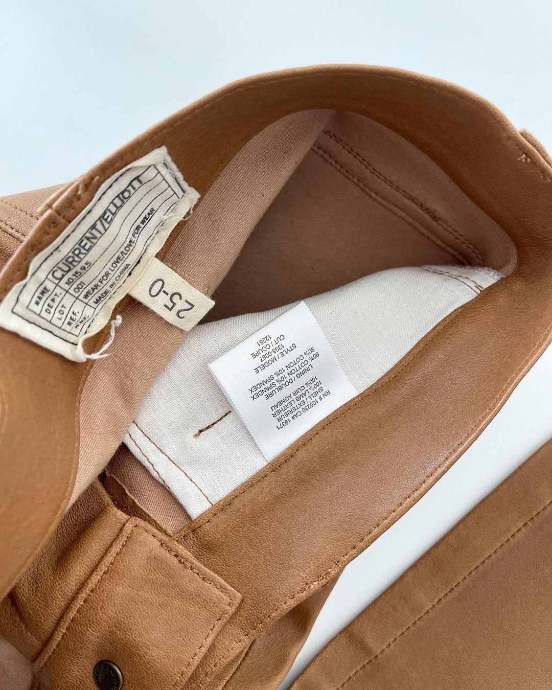 CURRENT ELLIOTT - CURRENT ELLIOTT Leather pants - AVVIIVVA.COM