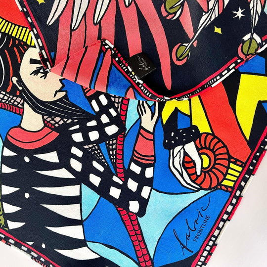 FABRIC FRONTLINE - FABRIC FRONTLINE Hand Painted Silk Scarf - AVVIIVVA.COM