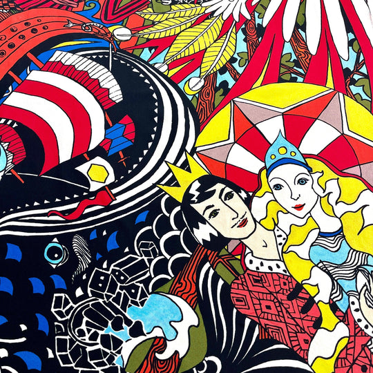 FABRIC FRONTLINE - FABRIC FRONTLINE Hand Painted Silk Scarf - AVVIIVVA.COM