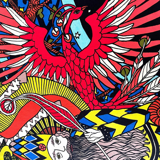 FABRIC FRONTLINE - FABRIC FRONTLINE Hand Painted Silk Scarf - AVVIIVVA.COM