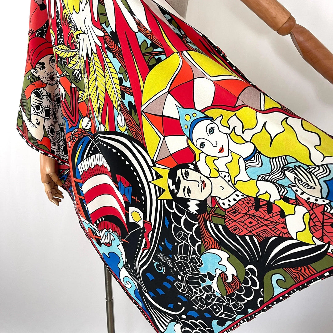 FABRIC FRONTLINE - FABRIC FRONTLINE Hand Painted Silk Scarf - AVVIIVVA.COM