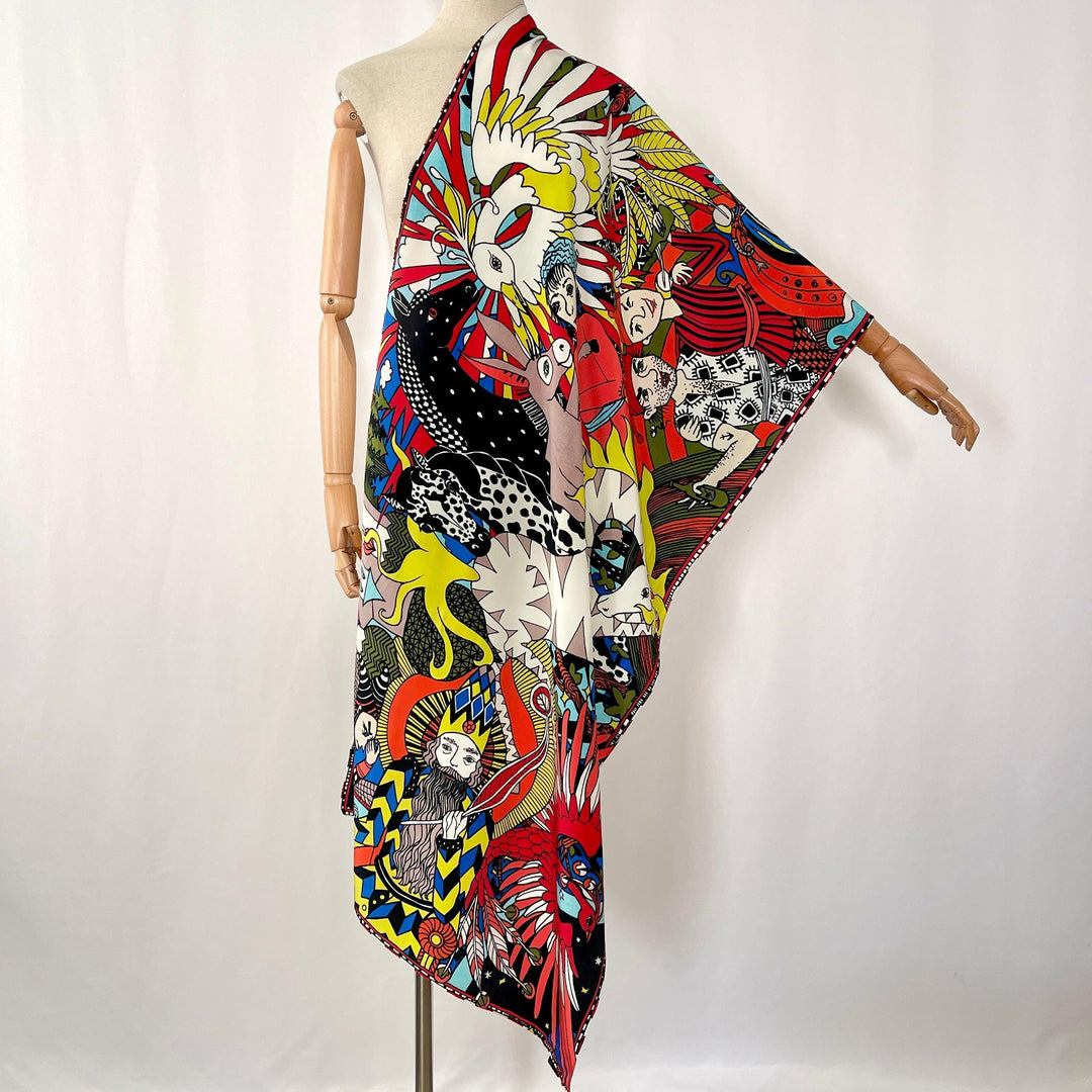 FABRIC FRONTLINE - FABRIC FRONTLINE Hand Painted Silk Scarf - AVVIIVVA.COM