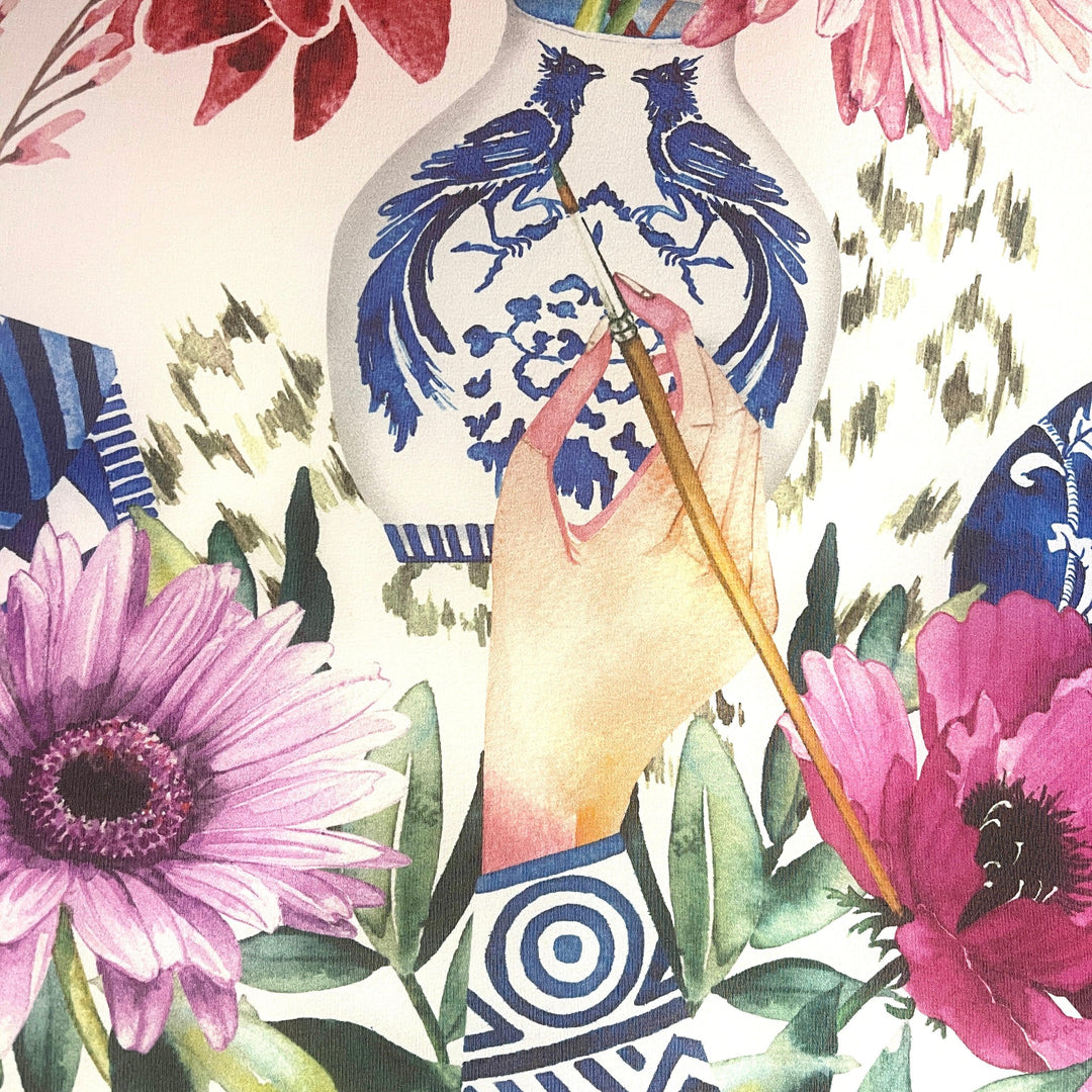 FABRIC FRONTLINE - FABRIC FRONTLINE New Large Handpainted Silk Scarf - AVVIIVVA.COM