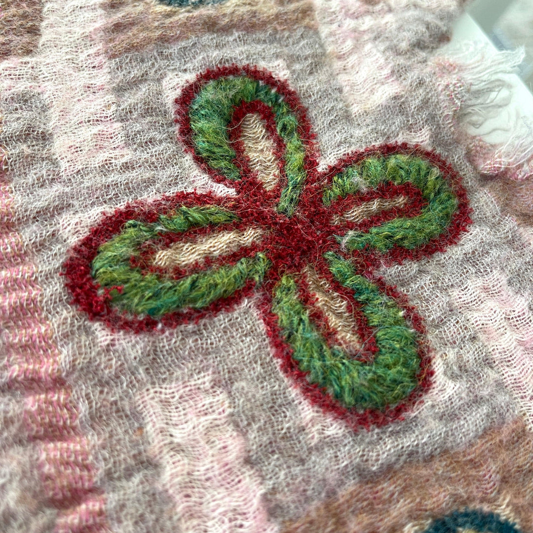 HENRY CHRIST - HENRY CHRIST New Hand Embroidered Wool Scarf - AVVIIVVA.COM