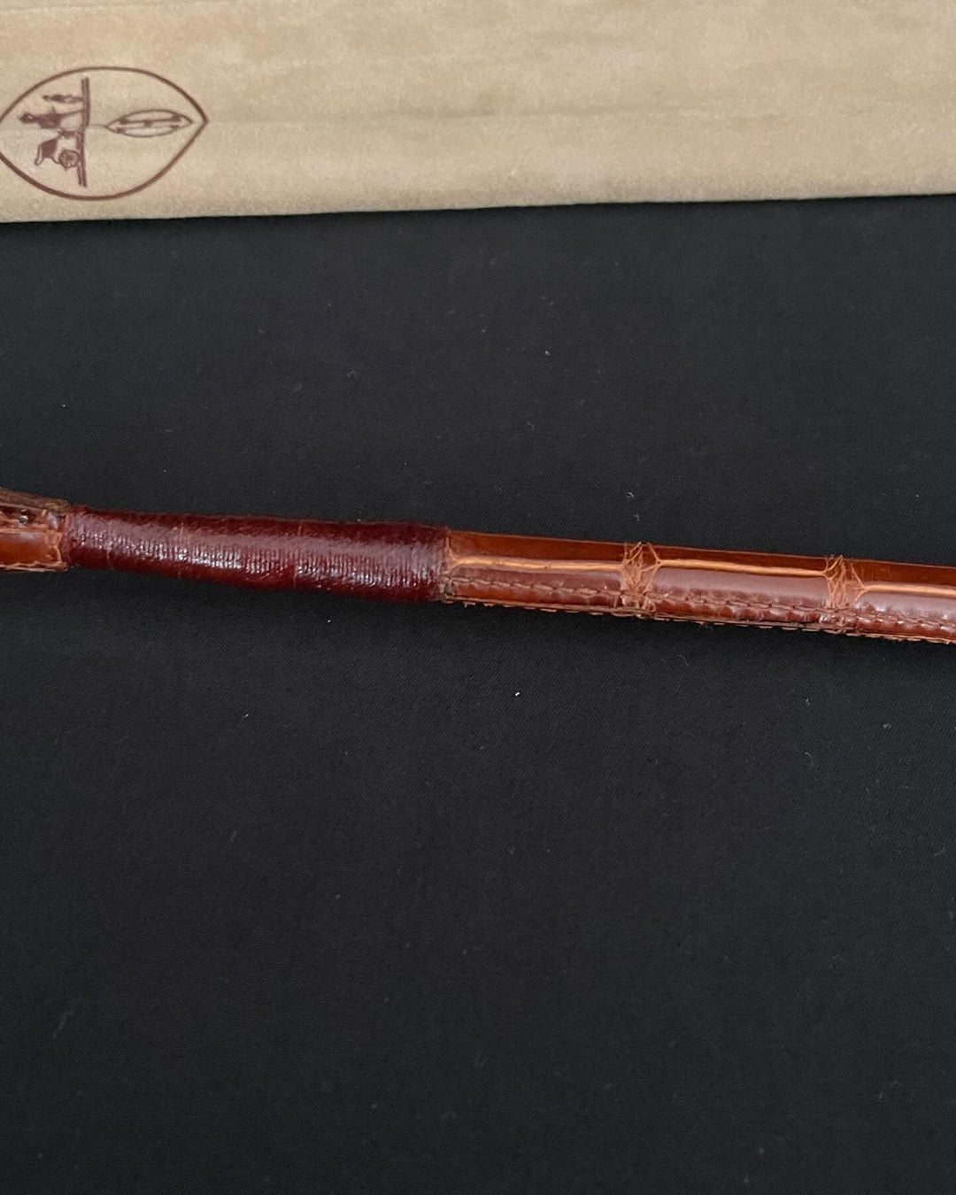 HERMES - HERMES Crocodile + Gold Riding Whip - AVVIIVVA.COM